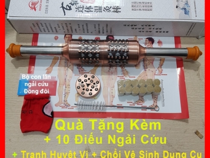 Bộ con lăn ngải đồng đôi. Lăn ,hơ ngải cứu chữa đau cổ vai gáy,nhức mõ