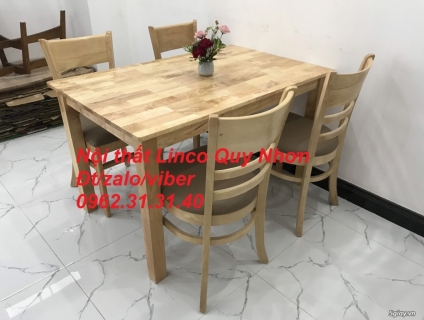 Bộ bàn ăn 4 ghế Cabin| Nội thất Linco Quy Nhơn| nhà hàng quán ăn cafe