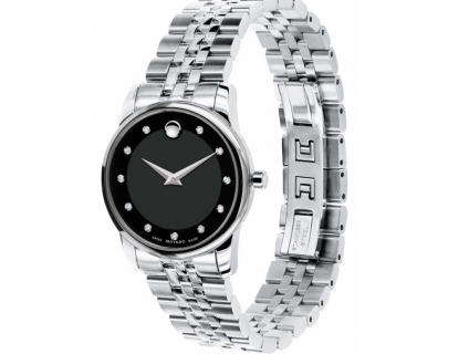 MUSEUM CLASSIC DIAMOND ACCENT STAINLESS STEEL BRACELET LADIES 28MM