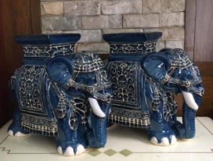 Đôn Voi, Tượng Gốm Sứ. Deco Sân Vườn Nhà Cửa. Tel: 0909.1969.54