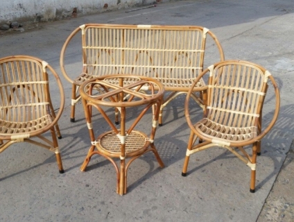 Bàn ghế cafe mây tre ngoài trời