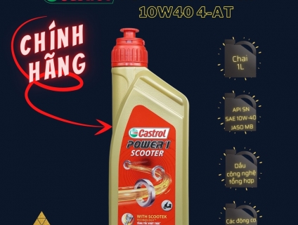 Nhớt xe ga Castrol Power1 Scooter 10W40 SN - Bình 1L chính hãng