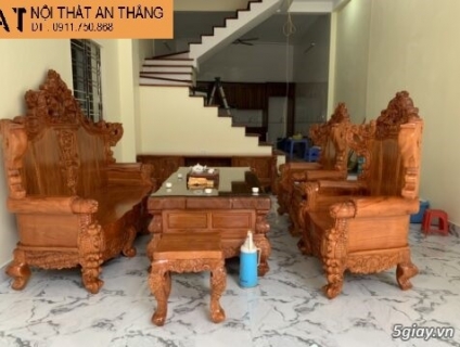Bộ Ghế Hoàng Gia Gỗ Gõ 6 Món – Nguyên Khối - GHGD-009