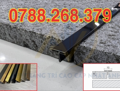 Nẹp T inox 304, Nẹp chỉ tường, Nẹp trang trí tường, Nẹp chỉ T giá rẻ