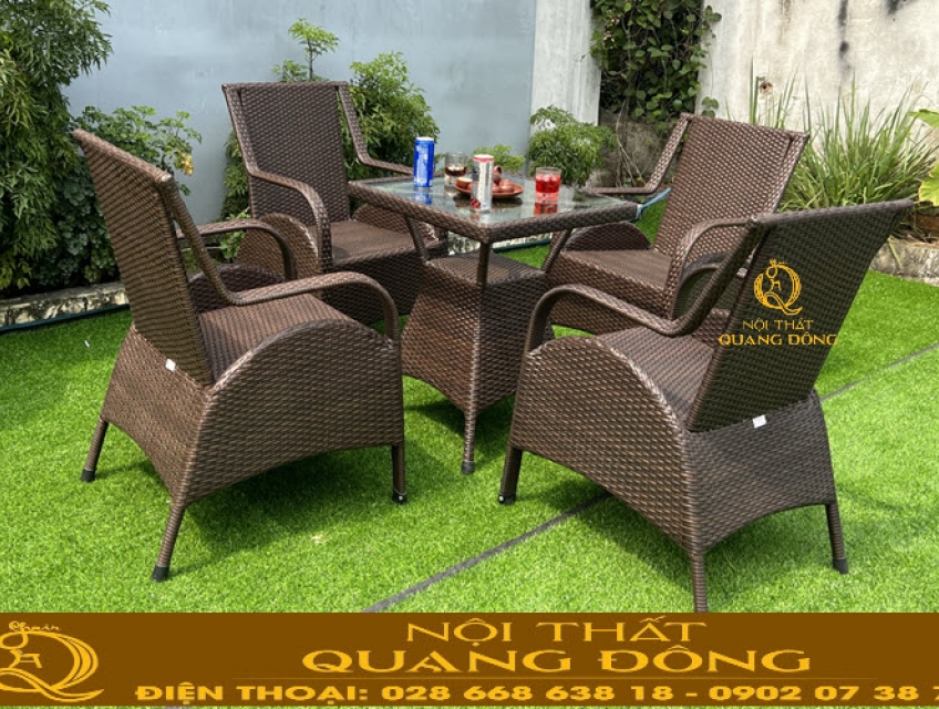 Top những mẫu bàn ghế ngoài trời giả mây giá bình dân tại Tp.HCM