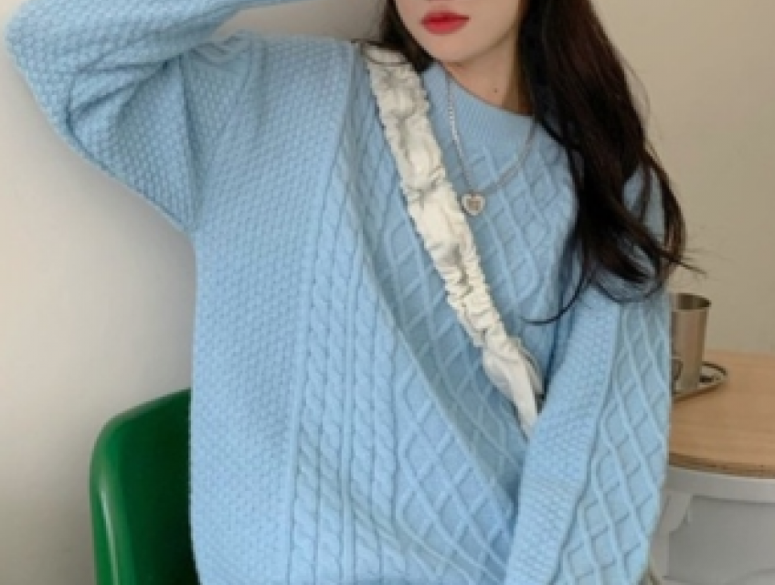 Áo Len Móc Form Rộng Dệt Kim Tay Bo Kiểu Dáng Trẻ Trung