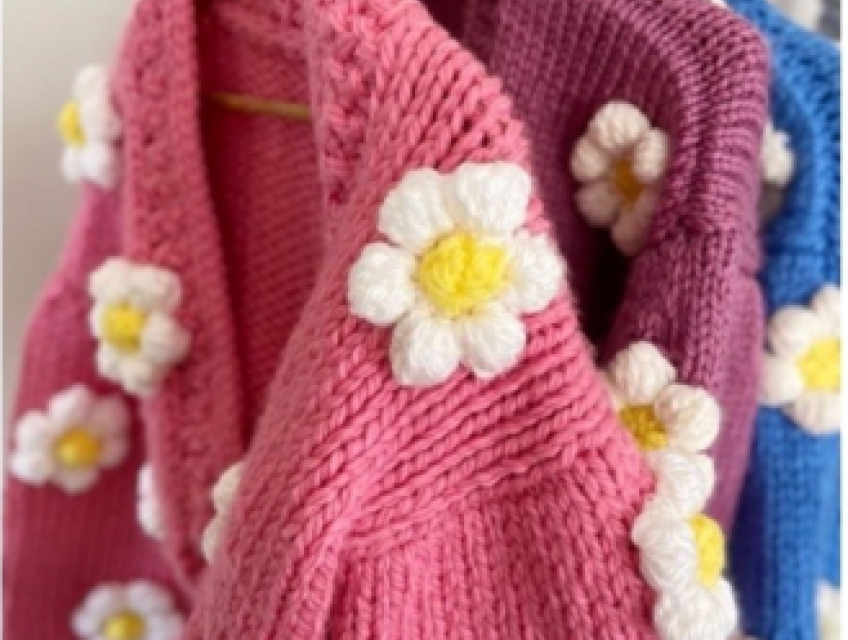 Áo Khoác Len Móc Cardigan Dáng Ngắn