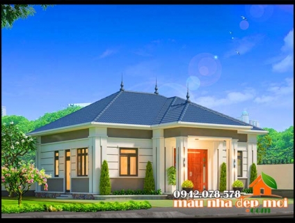 Mẫu biệt thự vườn 1 tầng 120m2 kiến trúc mái Nhật đẹp hoàn hảo