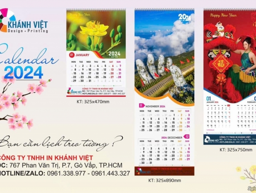 IN LỊCH TREO TƯỜNG, LỊCH ĐỂ BÀN - BAO LÌ XÌ 2023