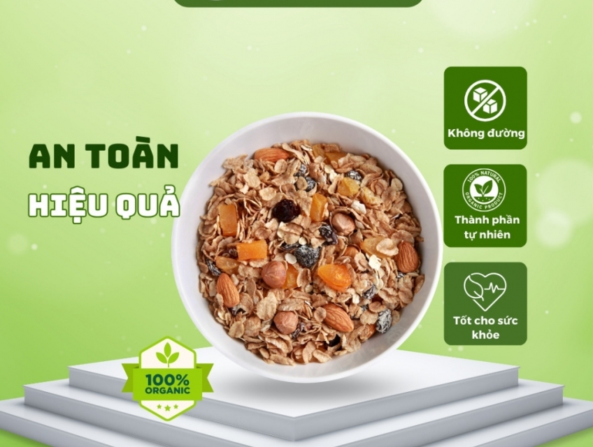 Granola truyền thống mix hạt Lalanuts 500gram