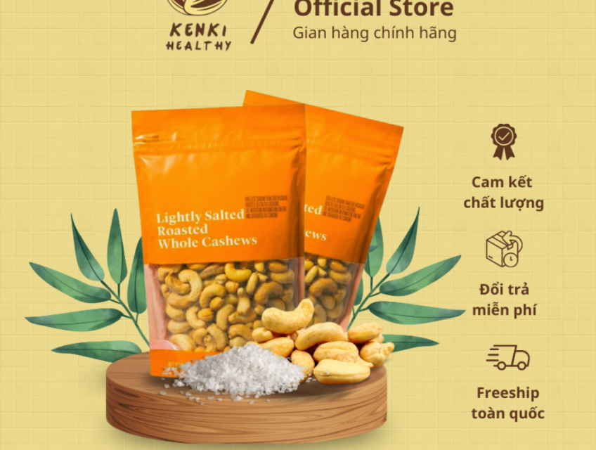 Hạt điều rang muối Kenki Healthy gói 200gr
