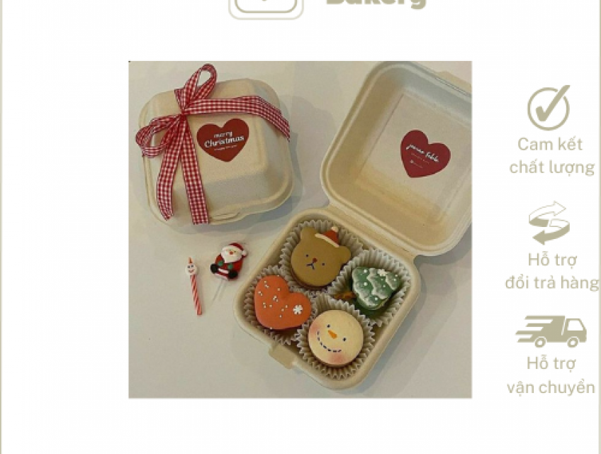 50 hộp giấy đựng bánh kem hình vuông