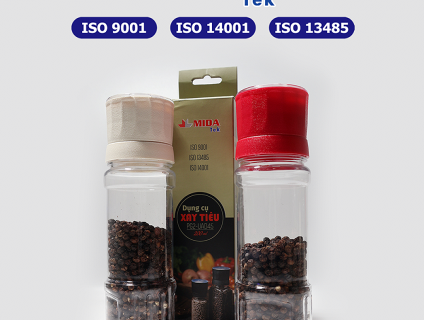 Cối xay tiêu bằng tay vô cấp D45-200ML đỏ