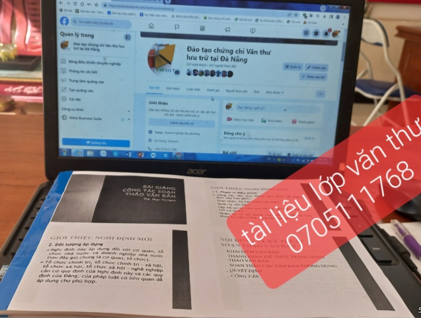 Học chứng chỉ văn thư lưu trữ, thông tin thư viện tại Đà Nẵng, Quảng Nam online