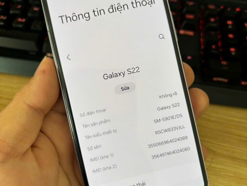Samsung S22 tím hàng cty đẹp 99%, zin áp suất !