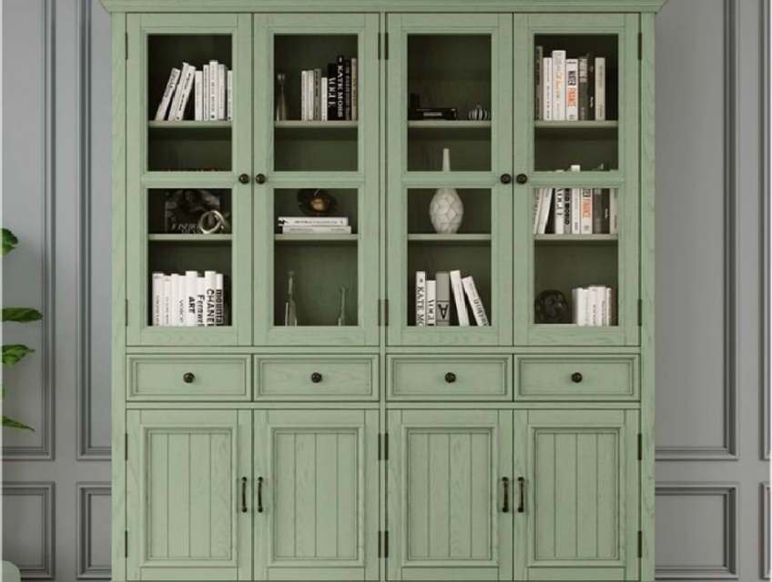 TỦ SÁCH TÂN CỔ ĐIỂN GỖ SỒI TỰ NHIÊN – TINH HOA THẨM MỸ & CHẤT LƯỢNG BỀ