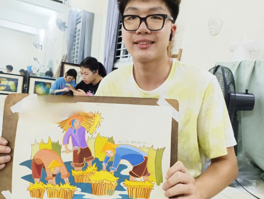 Lớp học vẽ ở Trần cung Cầu giấy Hà Nội