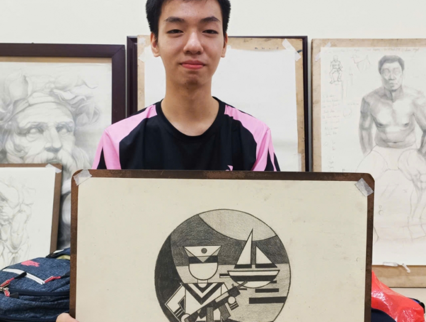 Lớp dạy vẽ ở Liễu giai Ba đình