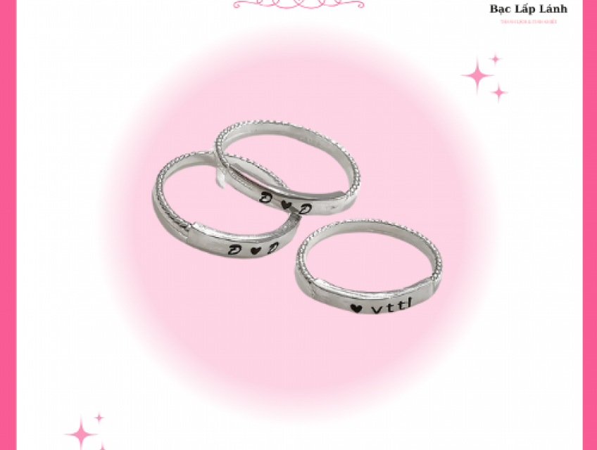 Nhẫn bạc khắc chữ theo yêu cầu