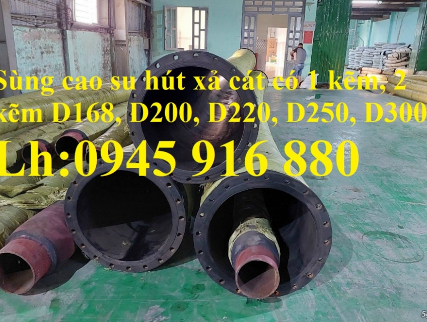 Sùng cao su hút cát 1 kẽm và 2 kẽm đường kính 168mm, 200mm, 220mm, 250mm, 300mm