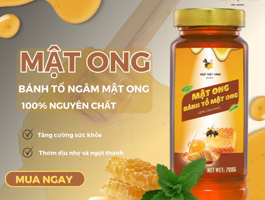 Mật ong Bánh tổ của Giọt Mật Vàng ngâm mật ong 400g – Tinh hoa từ thiê