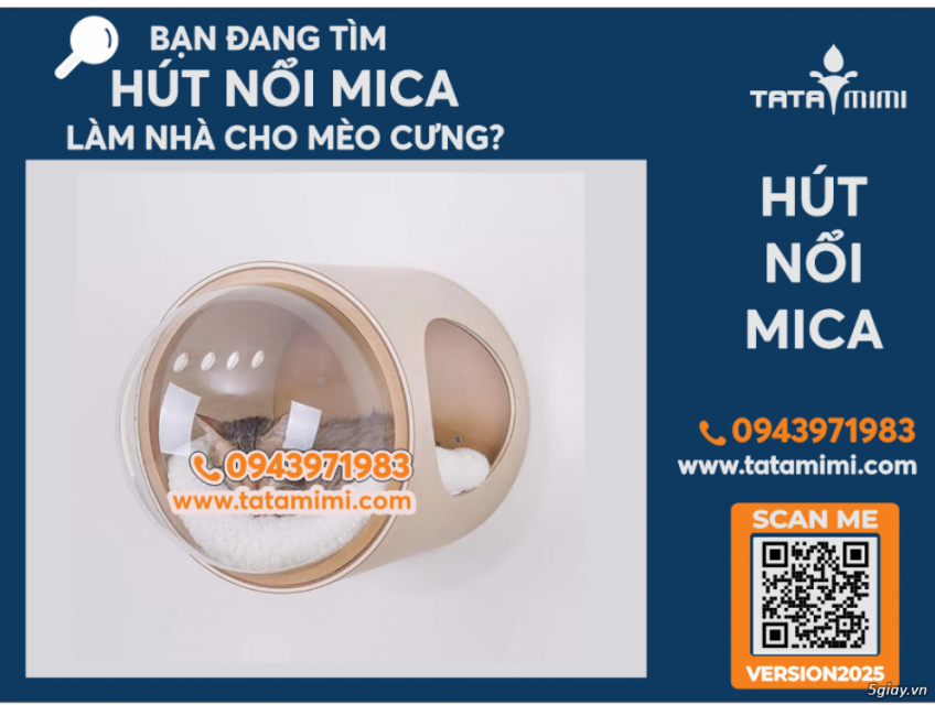 hút nổi mica bán cầu tròn, làm nhà cho mèo cưng