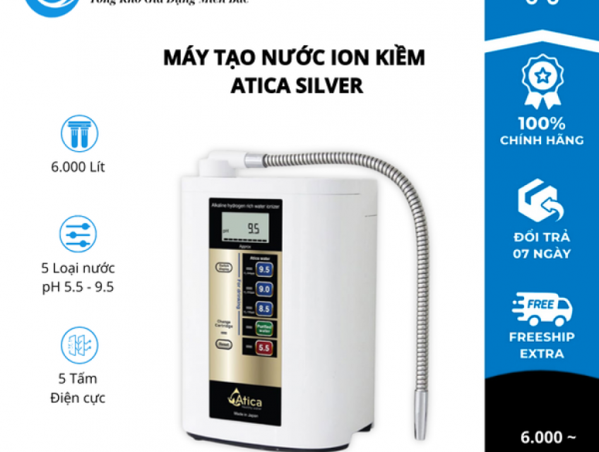 Máy lọc nước ion kiềm Atica Silver