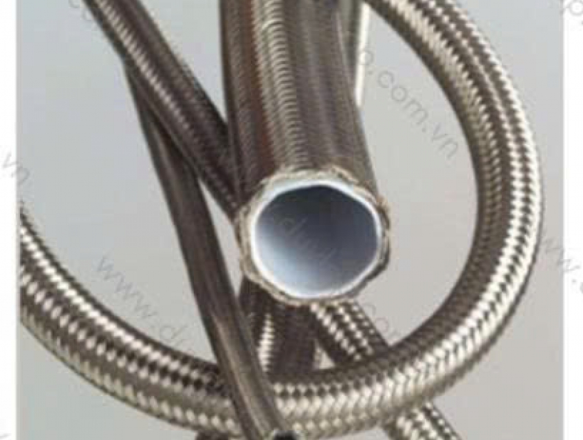 ỐNG CHỊU NHIỆT TEFLON BỌC LƯỚI INOX – BỌC BỐ VẢI XANH/ĐỎ