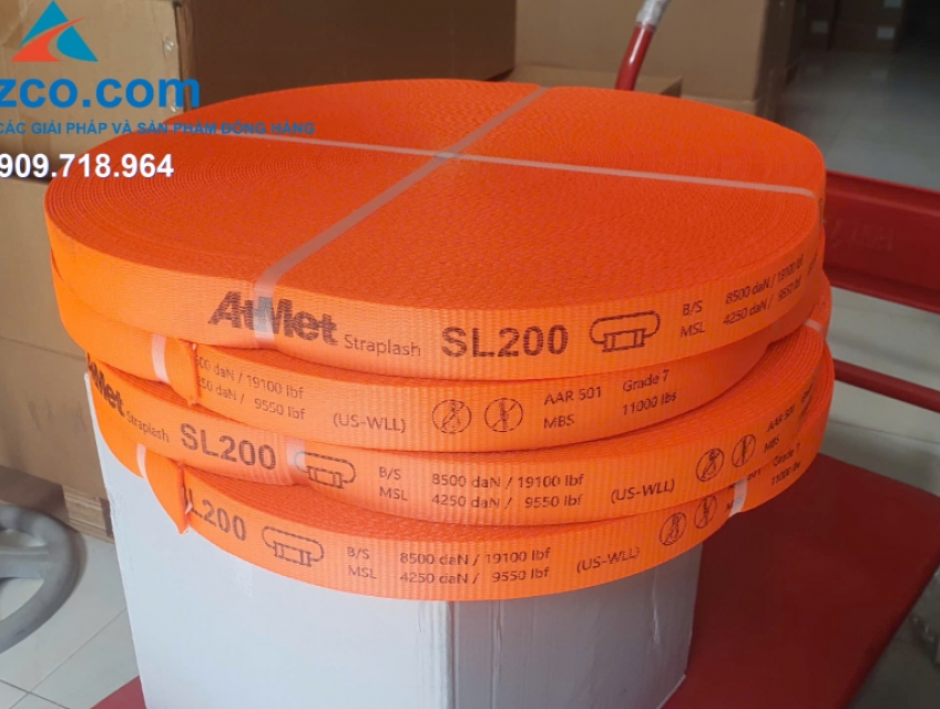 Dây Đai Vải Polyester SL200 bản 40mm- cuộn 100 mét tải 8500kg