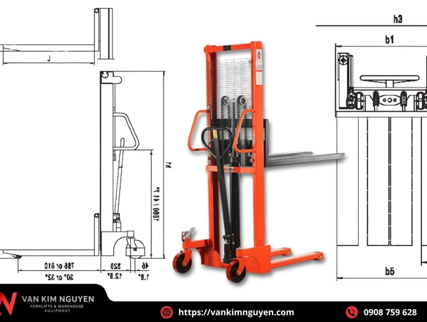 Xe Nâng Tay Cao 1.5 Tấn Cho Kho Hàng Nhỏ