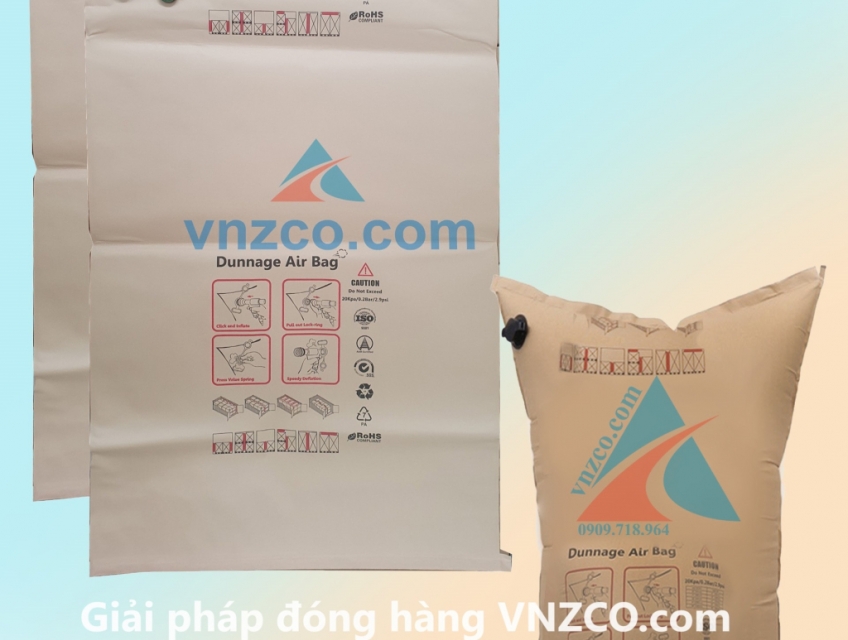 Túi khí chèn hàng giấy Kraft 800x1200mm, túi khí chèn hàng 3 lớp