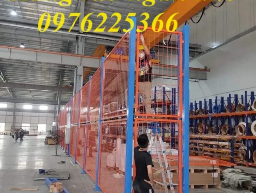 Thi công vách lưới ngăn kho, vách lưới ngăn xưởng, hàng rào nhà máy