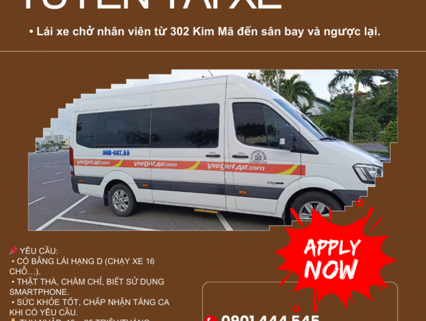 CÔNG TY THẾ HỆ MỚI TUYỂN LÁI XE (Hà Nội)