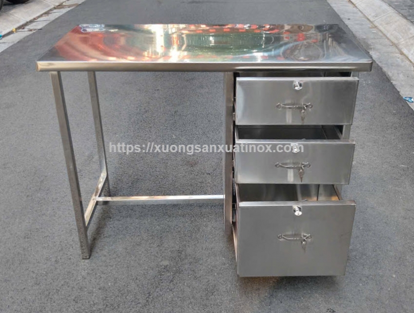 Bàn làm việc inox có ngăn kéo