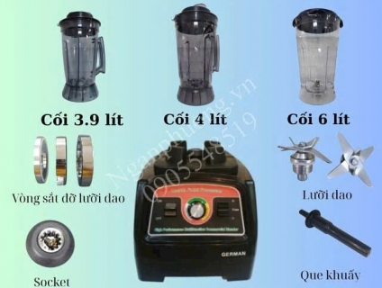 Phụ kiện máy xay sinh tố công nghiệp: lưỡi dao, nhông, cối xay,...