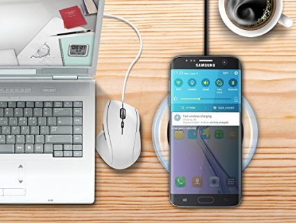 Đế sạc không dây tròn - hỗ trợ sạc nhanh 10W ( đèn LED )