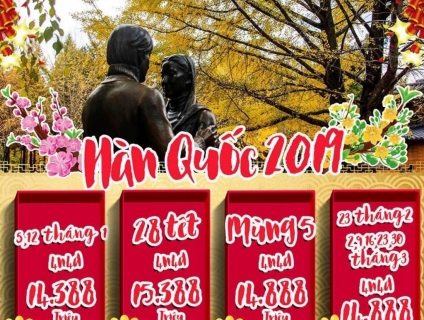 Tour Hàn Quốc 4 ngày 4 đêm- Cùng đón xuân, ngắm hoa trên xứ sở Kim chi