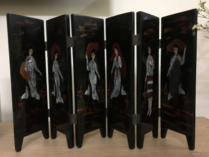 Cần bán tranh sơn mài khảm trai 6 bức bình phong cổ xưa