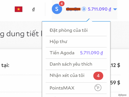 Bán tài khoản Agoda còn gift card 5tr7 với giá 4tr