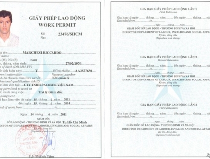 Làm giấy phép lao động Việt Nam cho người nước ngoài