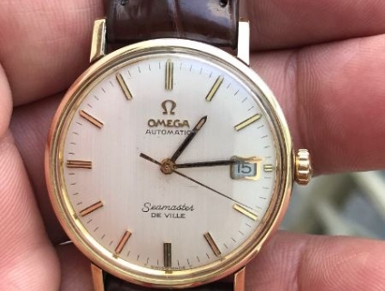 Kính phố omega seamaster de vill, demi vàng, chánh hãng Thụy sĩ