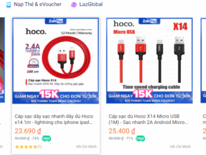 CÁP SẠC NHANH HOCO CHÍNH HÃNG SIÊU GIẢM GIÁ