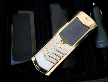 Vertu Signature S White Full Gold Mix Diamond Full Box