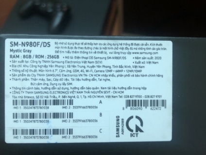 samsung galaxy note 20 full box nguyên seal chưa kích hoạt.