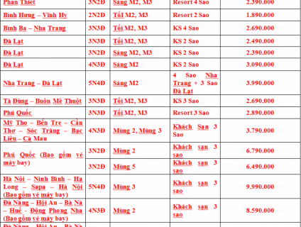 Tua du lịch Tết Âm Lịch giá rẻ