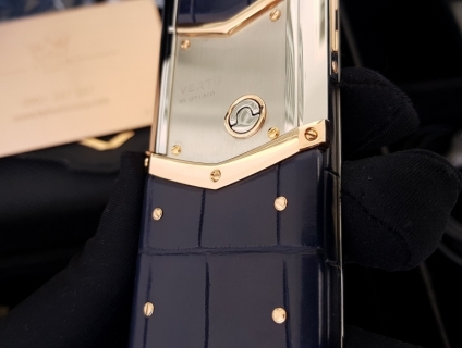Vertu Signature S Steel Aligator Blue Mix Gold