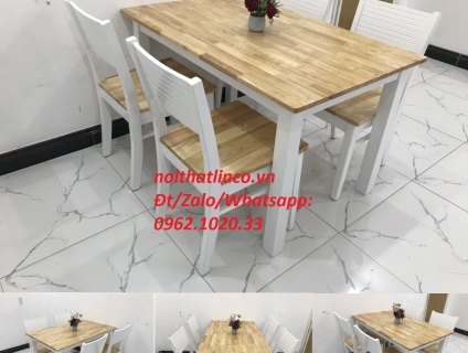 Bộ bàn ăn cherry 4 ghế gỗ trắng ở HCM | Nội Thất Linco Sài Gòn