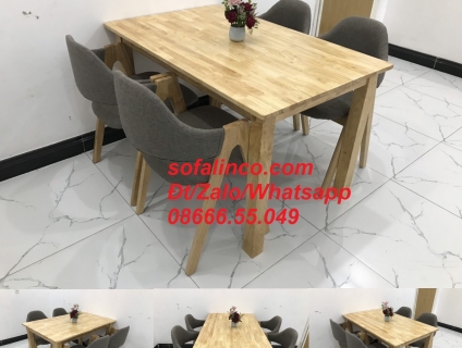 Bộ bàn ăn 4 ghế bọc nệm vải giá rẻ Nội thất Linco Quảng Bình