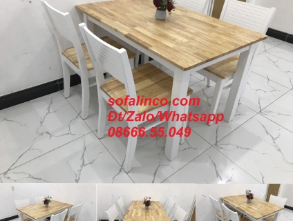 Bộ bàn ăn 4 ghế nhỏ gọn giá rẻ Nội thất Linco Cà Mau