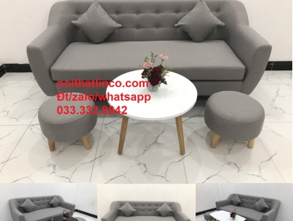 Bộ ghế sofa băng phòng khách màu xám ghi trắng Tphcm SG